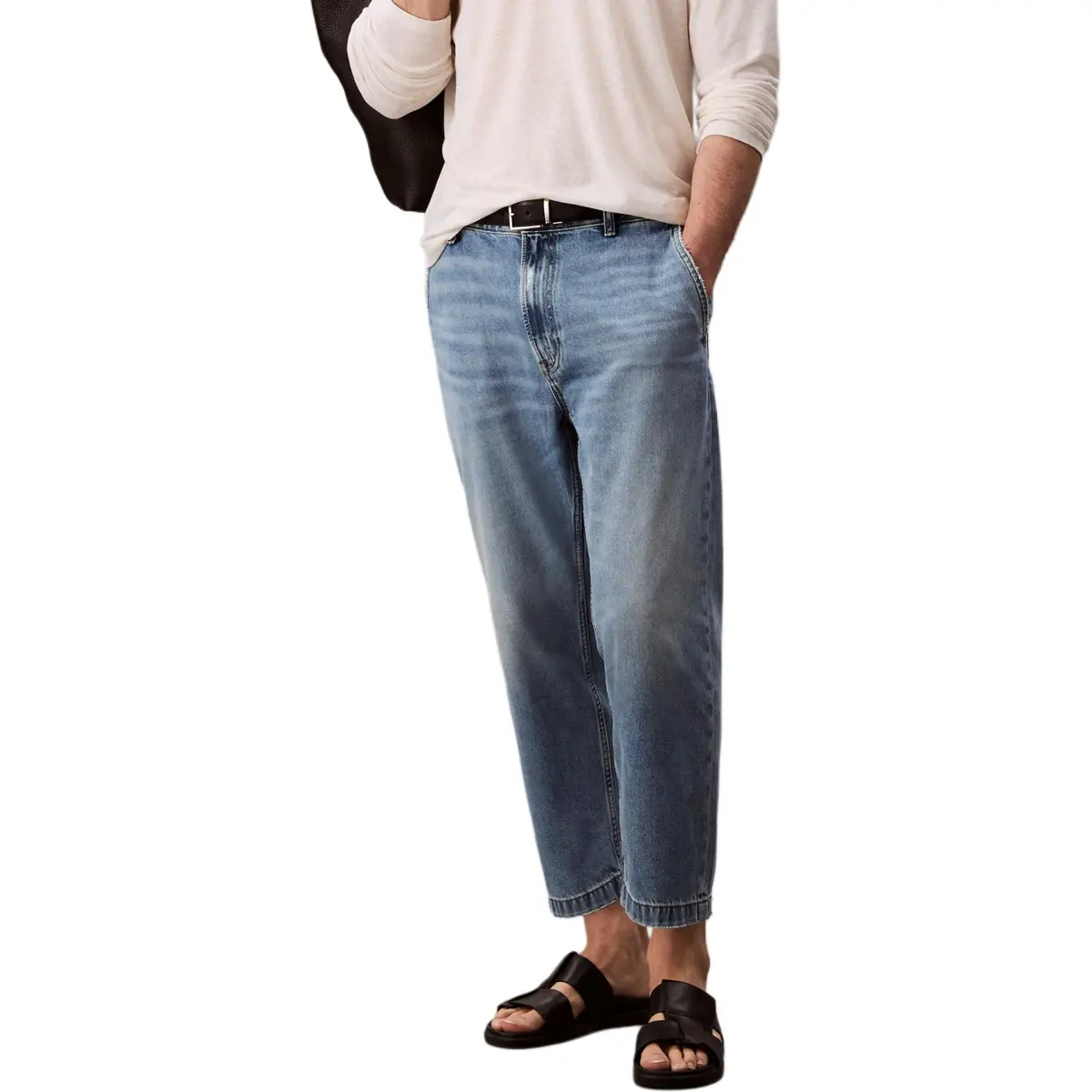 Calvin Klein Jeans Men's Blue Moderate Tapered Pants