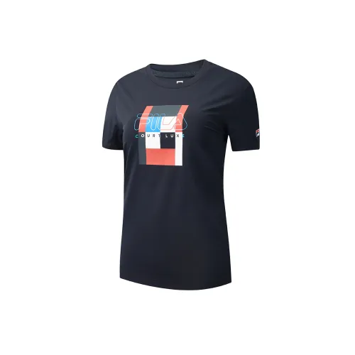 FILA Athletics T Shirts Women's RD Royal Blue Crew Neck