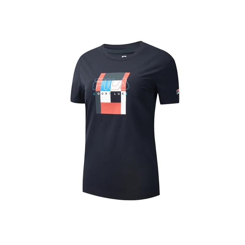 FILA Athletics T Shirts Women's RD Royal Blue Crew Neck