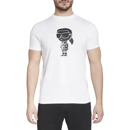 KARL LAGERFELD / Karl Lagerfeld Jeans T Shirts Men's White Crew Neck Moderate Straight Fit