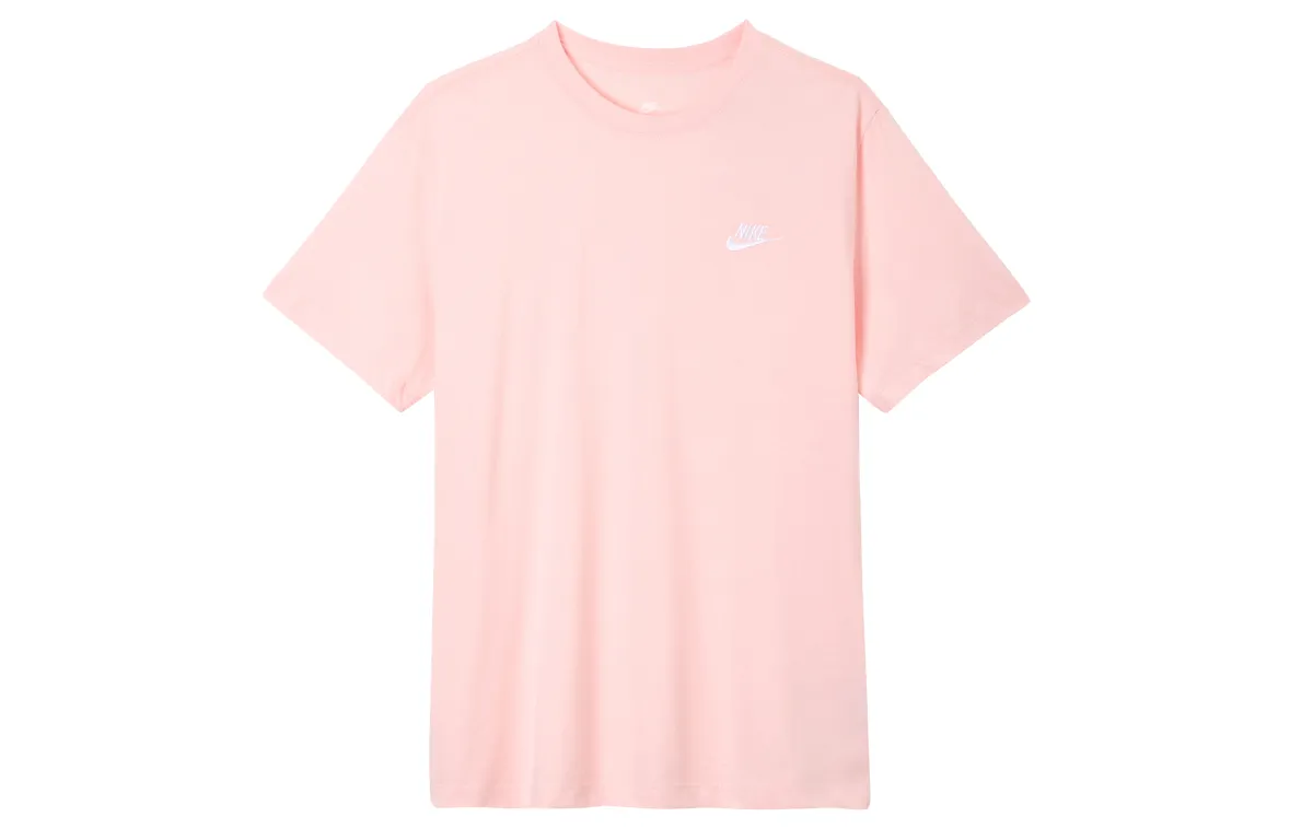 Nike T-Shirts Men's Pink Crew Neck Moderate