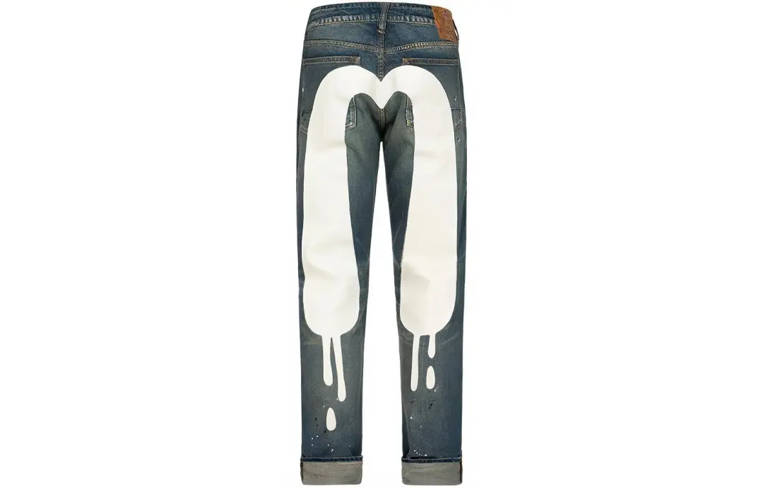 EVISU Graffiti Daicock-print Straight-leg Jeans