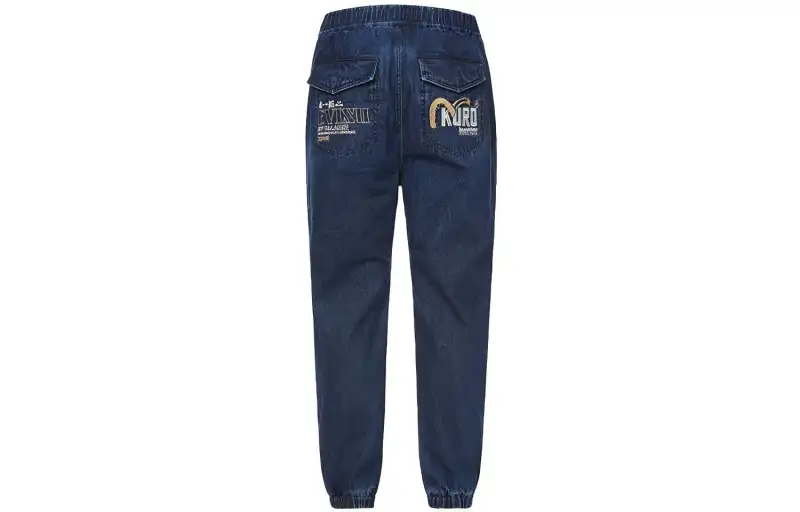 EVISU Jeans Men's Denim Blue Moderate Cuffed Pants