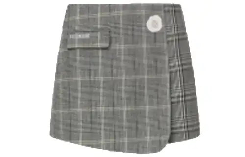EVISU Casual Short Skirts Women's Plaid Pattern