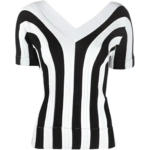 Bottega Veneta Ribbed-Knit Striped Top