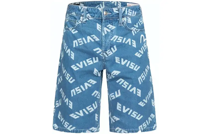 EVISU Casual Shorts Men's Blue Moderate