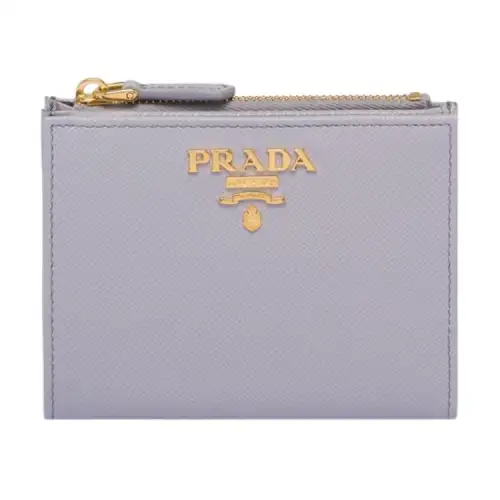 PRADA Saffiano Leather Wallet Small Women's Purple