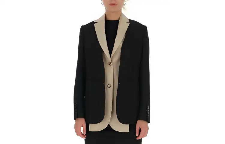 Burberry Business Suits Women's Black Suit Collar Moderate