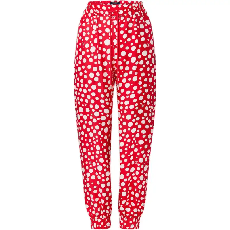 LOUIS VUITTON x Yayoi Kusama Knitted Sweatpants Women's Red