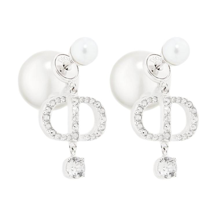 Серьги Dior Кристаллы (серебристые)