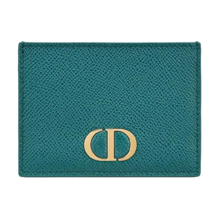 DIOR 30 Montaigne Cow Leather Card Holder Card Holder Women's Deep Sea Blue