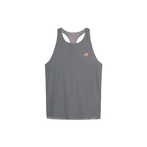 New Balance Tank Tops Men's Dark Gray Crew Neck Moderate Straight Fit