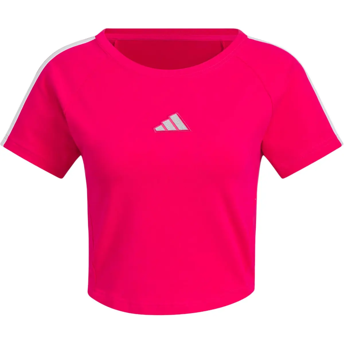 Adidas T-Shirts Women's Eye-Catching Pink/White Crew Neck Moderate Other