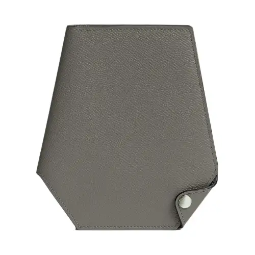HERMES Clochette Epsom Calfskin Wallet Women's Rain Cloud Gray