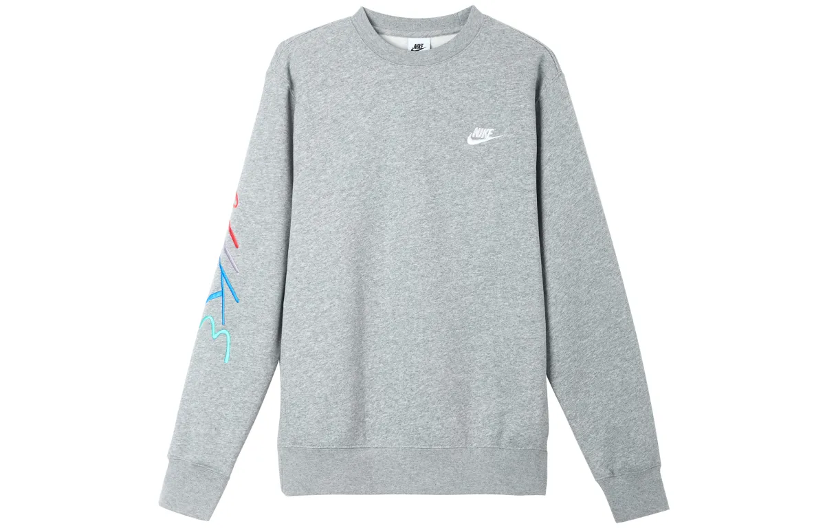 Nike Sweatshirts Men's Gray Crew Neck Thickened Regular