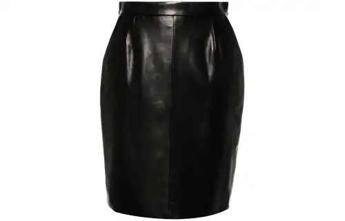 SAINT LAURENT SS24 Leather Short Skirts Women's Black