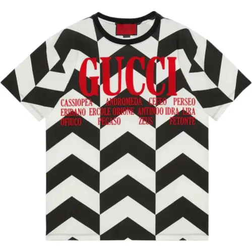 GUCCI T Shirts Men's Black Crew Neck Moderate Straight Fit