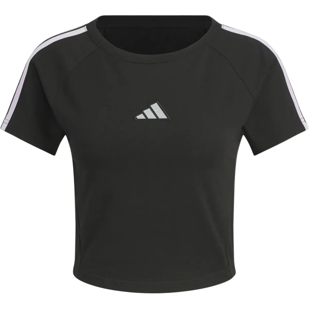Adidas T-Shirts Women's Black/Powder Plum Purple Crew Neck Moderate