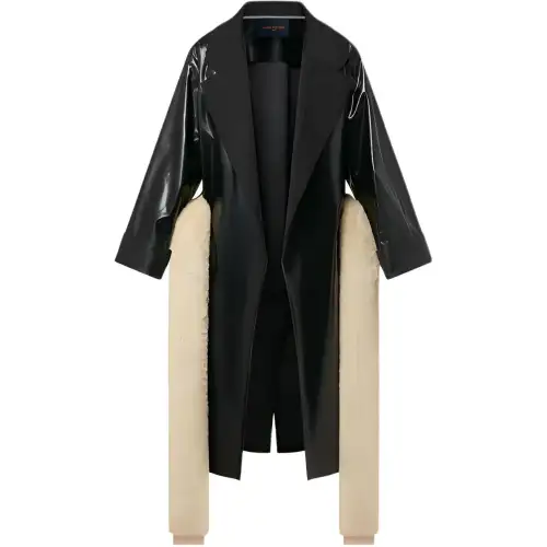 LOUIS VUITTON Coats Women's Black Lapel Moderate Straight Fit