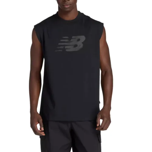 New Balance Tank Tops Men's Black Crew Neck Moderate Straight Fit