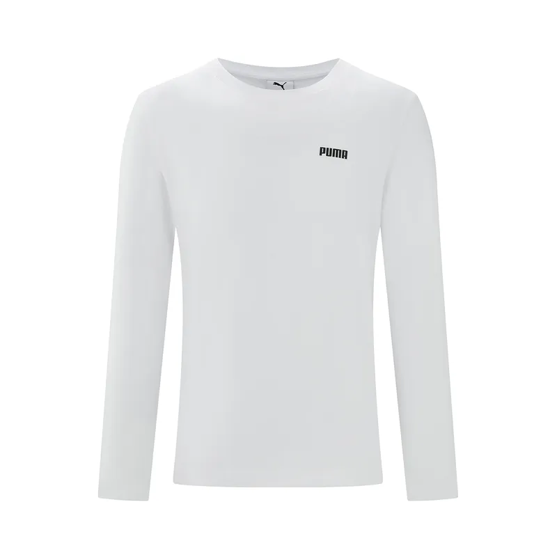 PUMA T-Shirts Men's White Crew Neck Moderate Straight Fit