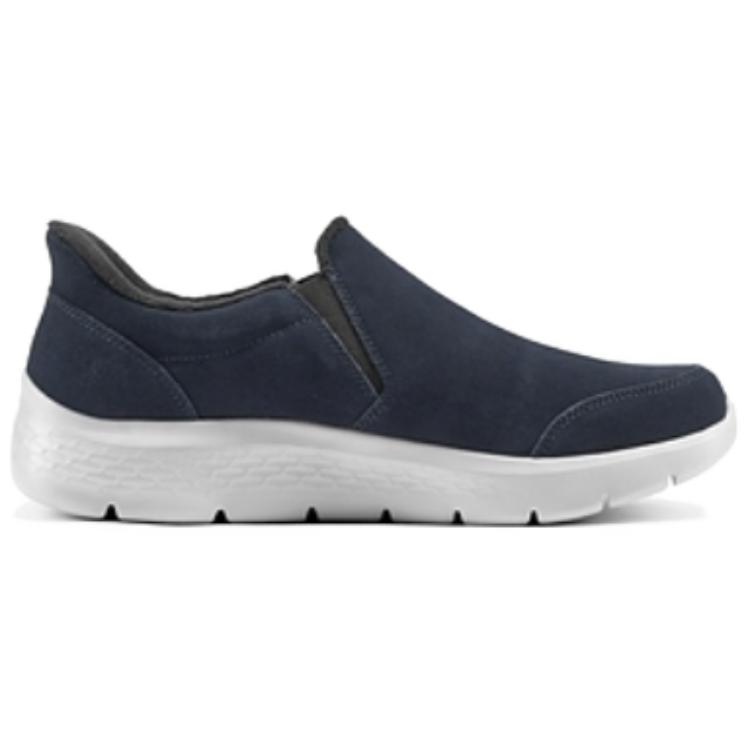 Skechers Go Walk Fle Cow Split Leather Lightweight Thermal Casual Shoes Men’s Blue