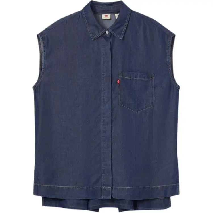 Levi's Shirts Women's Denim Blue Lapel Moderate