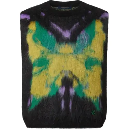 LOUIS VUITTON New Quarterly Products Of LV Tank Tops Men's Black Crew Neck Moderate Straight Fit