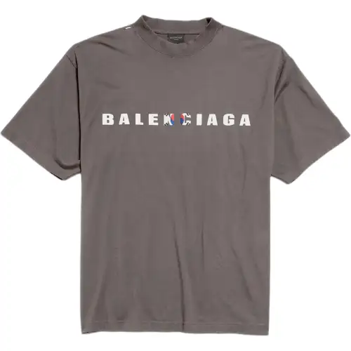 Balenciaga T Shirt Regular Fit Men's Gray