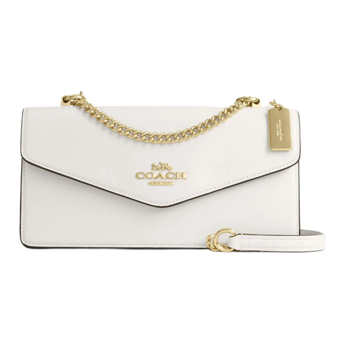 COACH Klare Cow Leather Envelope Bag, Shoulder Bag, Crossbody Bag Medium Women's Chalk White