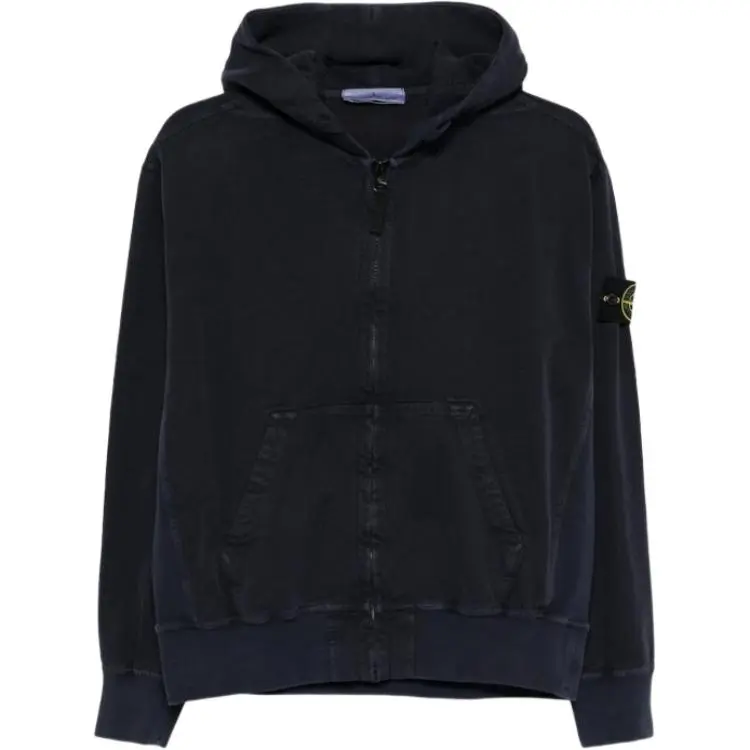 STONE ISLAND Oversized Fit Hooded Zip Up Sweatshirt