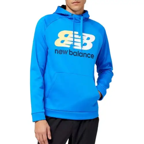 New Balance Sweatshirts Men's Blue Hooded Moderate