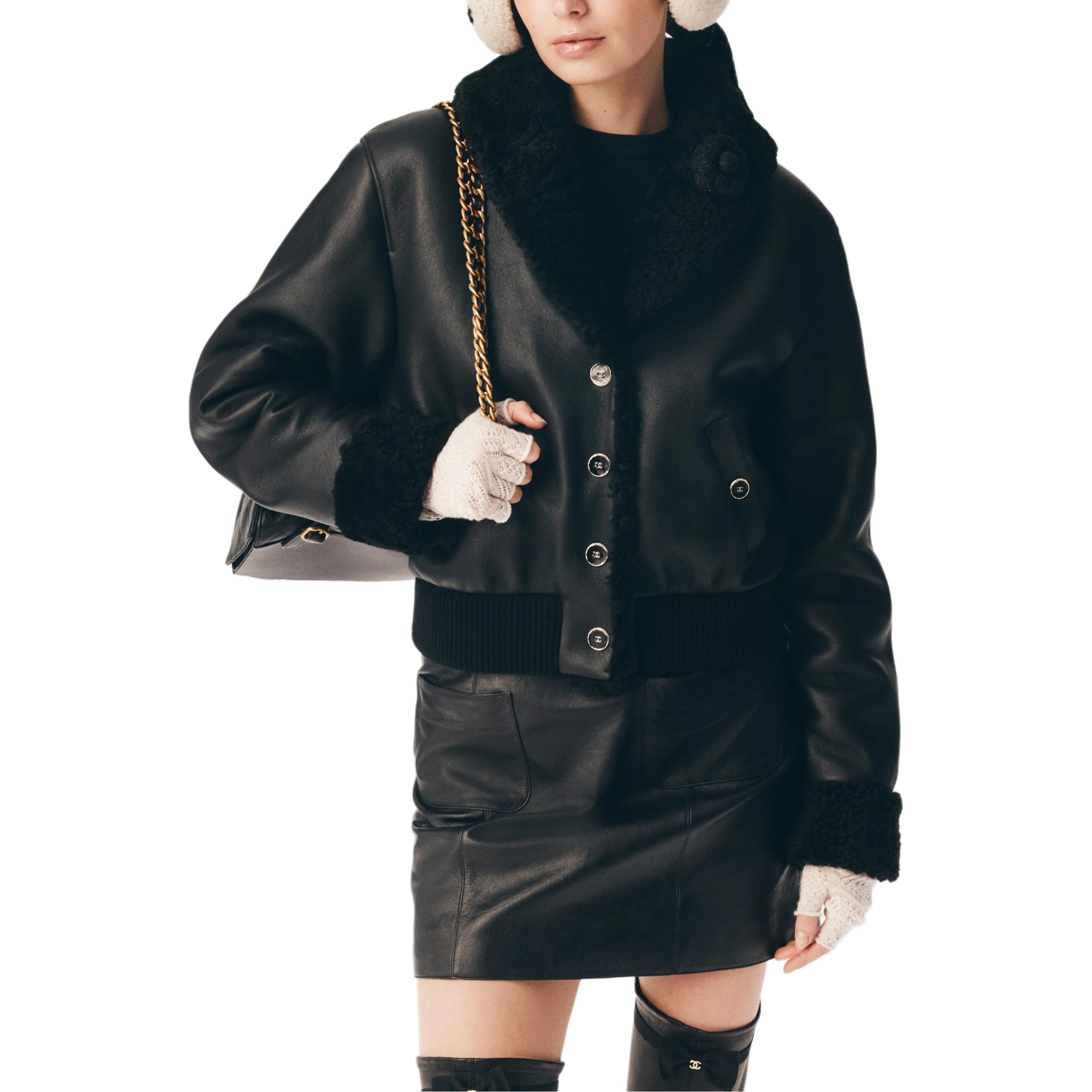 CHANEL 25B Leather Jacket Women's