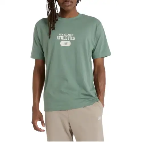 New Balance T Shirts Men's Green Crew Neck