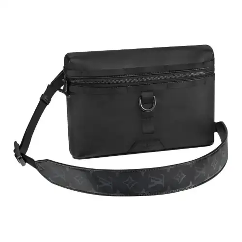 LOUIS VUITTON Messenger Calfskin Messenger Bag, Crossbody Bag, Shoulder Bag Small Men's Black