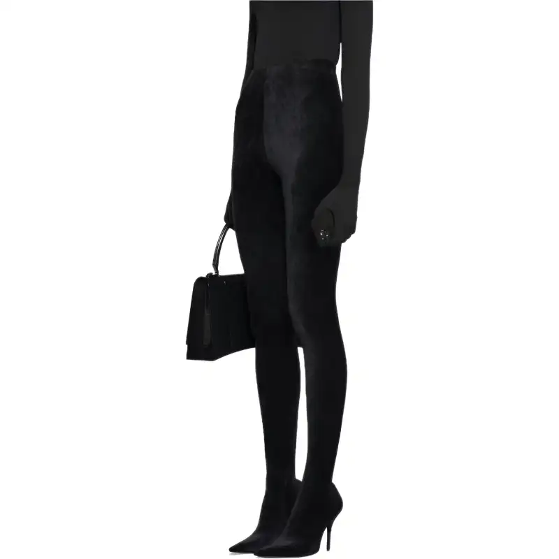 Balenciaga Casual Pants Women's Black Moderate Slim Fit Pants