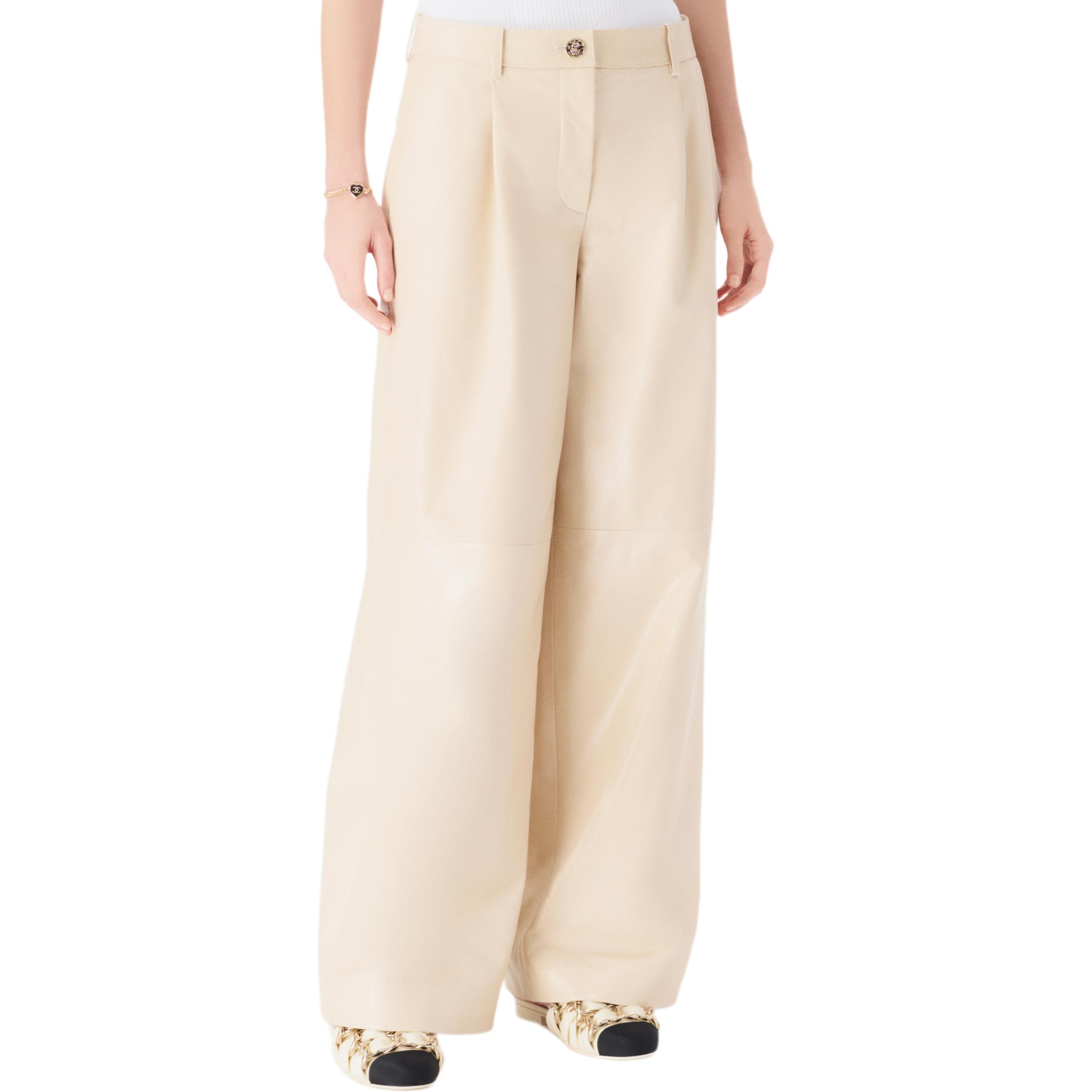 CHANEL 25B Leather Pants Women's