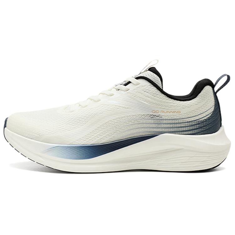 QIAODAN Low top Casual Running Shoes Men’s Ivory White Indigo Blue