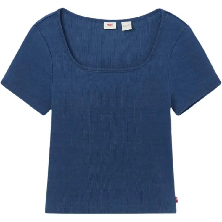 Levi's T-Shirts Women's Marine Blue Square Collar Moderate