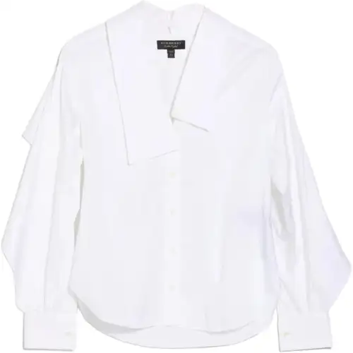 Burberry Shirts Women's White V Neck Moderate