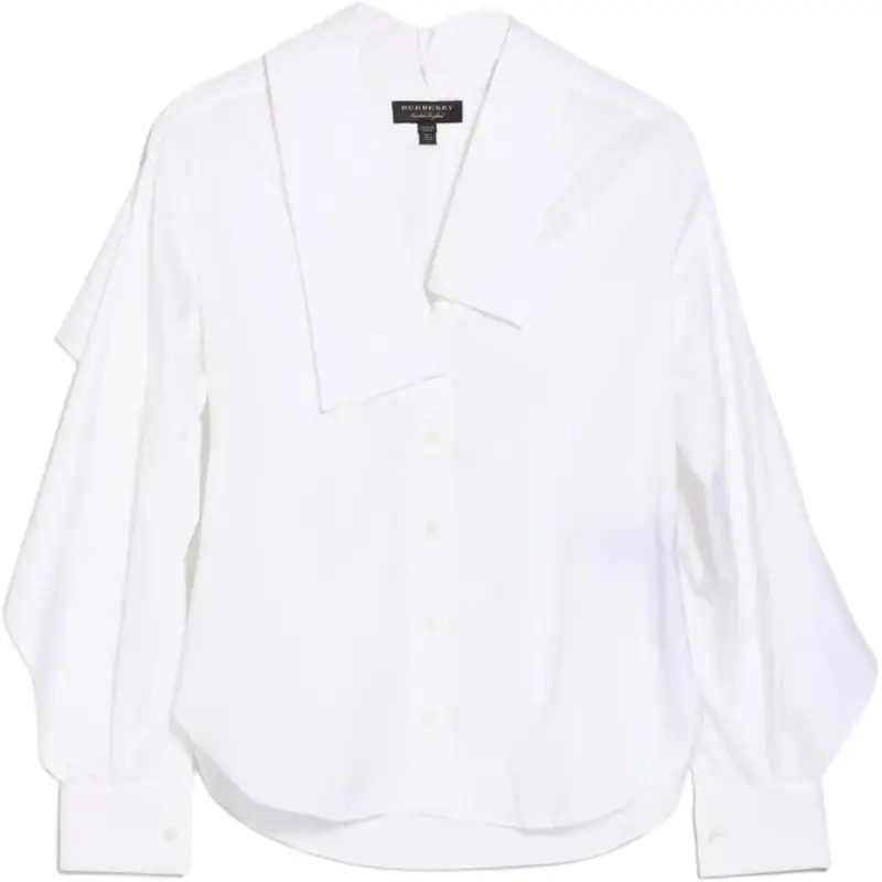 Burberry Shirts Women's White V Neck Moderate