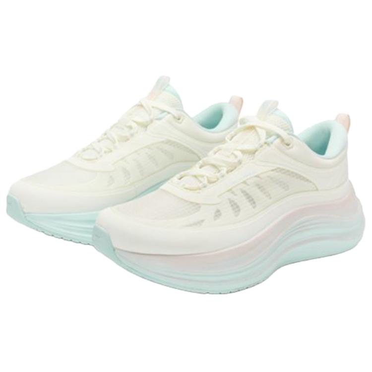 QIAODAN Cushioning Lightweight Height Increasing Low top Long Distance Running Shoes Women’s Beige Pink