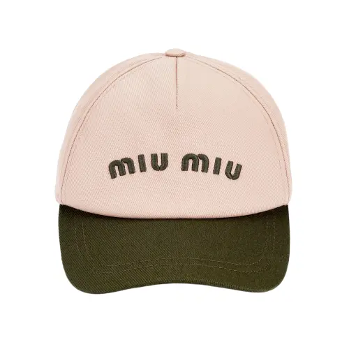 MIU MIU Cotton Baseball Caps Women's Pink