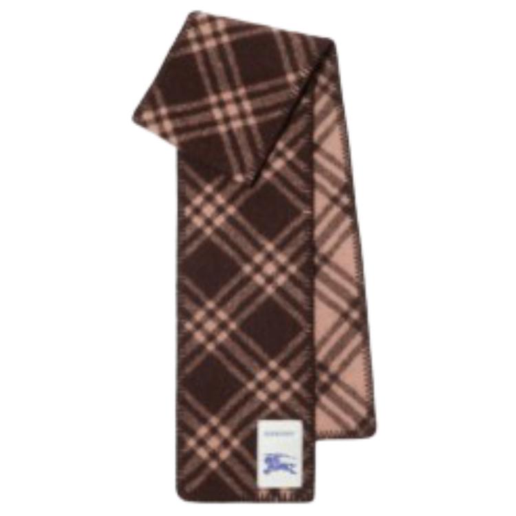 Женский шарф Burberry с вышивкой (коричневый)