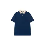 GUCCI SS22 Polo Shirt Men's Navy Blue