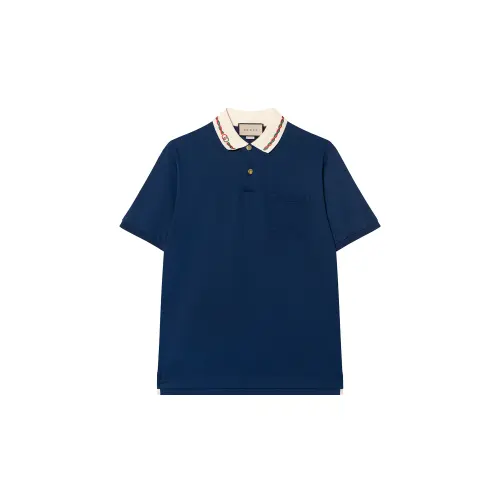 GUCCI SS22 Polo Shirt Men's Navy Blue