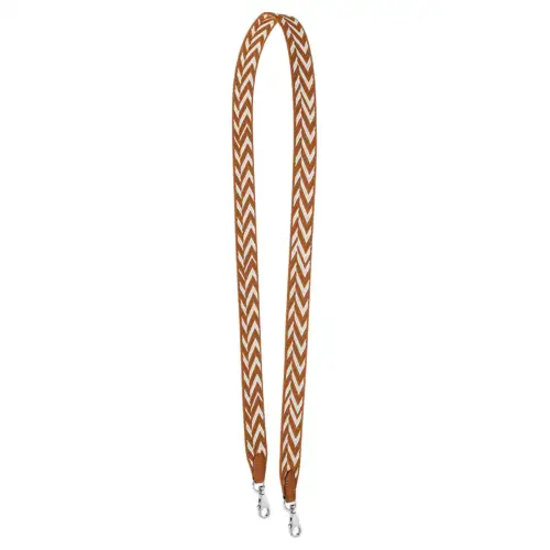 HERMES Canvas With Swift Calfskin Shoulder Strap Bag Strap Women's Gold & White