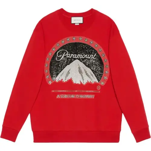 GUCCI Sweatshirts Women's Red Crew Neck Moderate