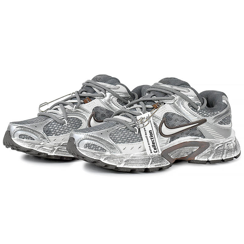 Nike V5 RNR Cushioning Abrasion Resistant Breathable Low top Running Shoes Unisex Silver White Gray