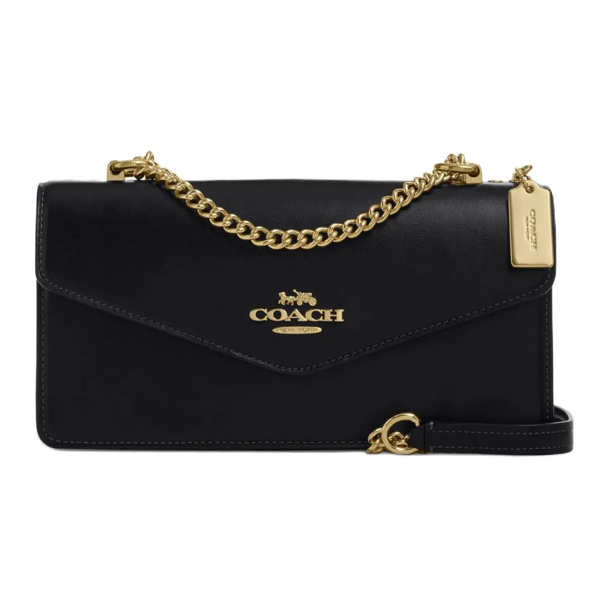 COACH Klare Cow Leather Envelope Bag, Shoulder Bag, Crossbody Bag Medium Women's Black